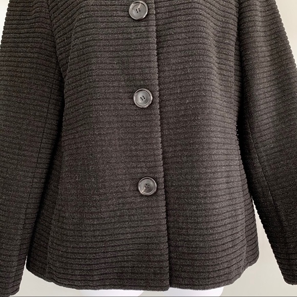 Akris Punto Stand Collar Ribbed Jacket Gray Size 8 - Picture 10 of 15